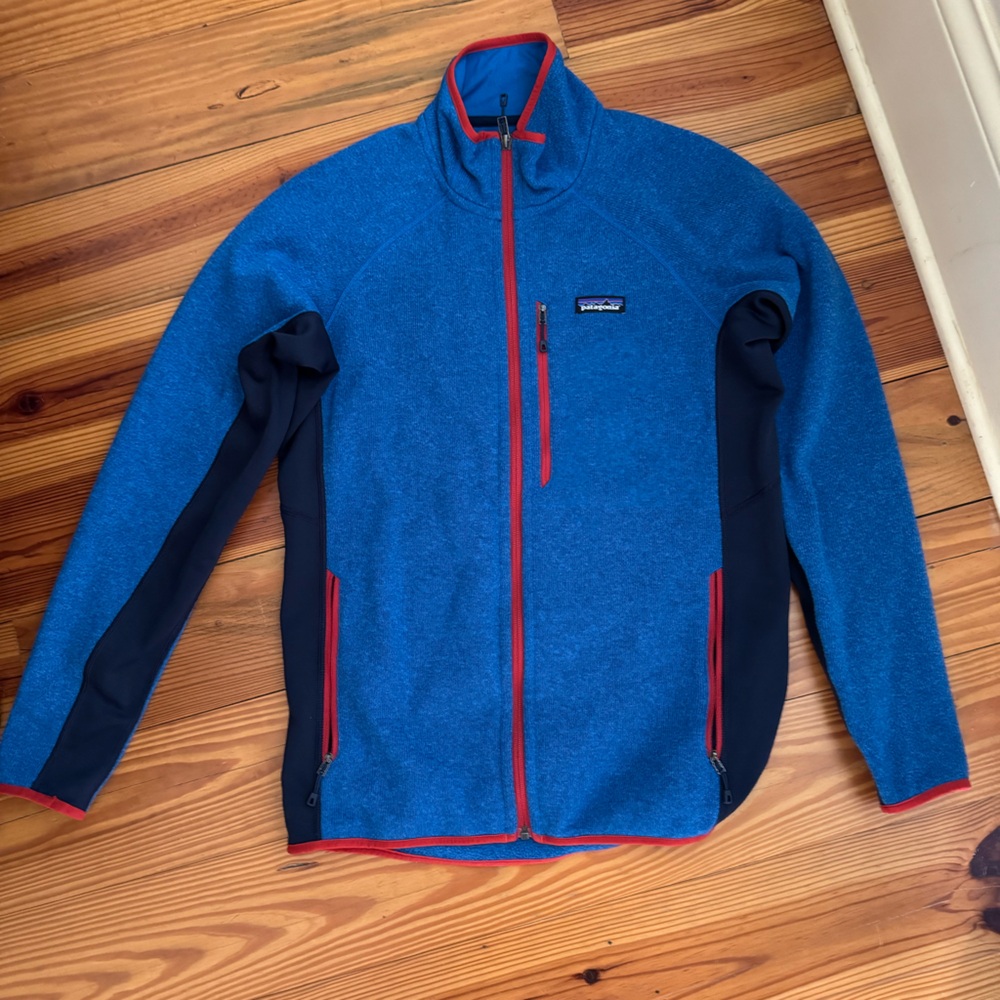 Men's Patagonia, blue sweater jacket size medium